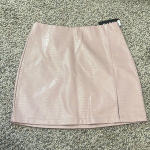 Pink Leather Skirt